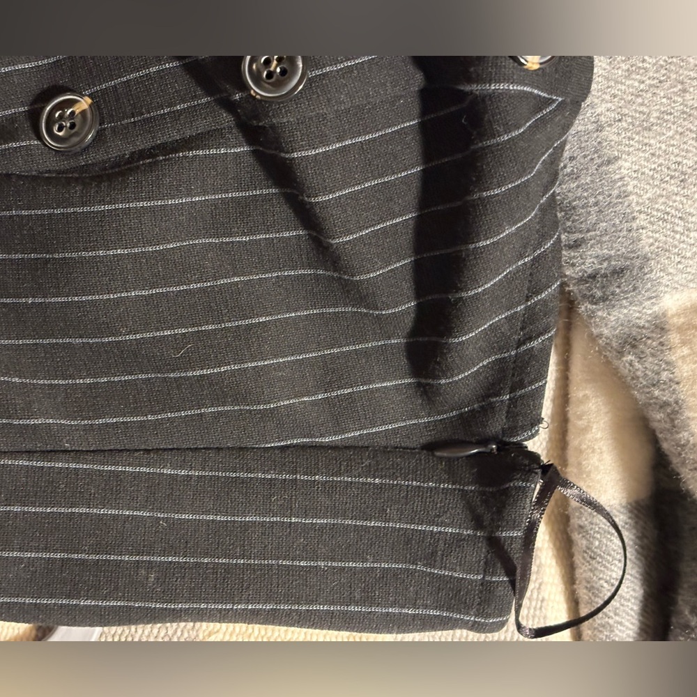 Anthropologie Maeve Dark Navy-Gray Pinstripe Jumpsuit - Picture 11 of 15